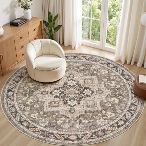 cotiled 8ft Round Living Room Area Rug, Traditional by COTILED