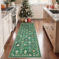 Madane Washable Christmas Runner Rug 2x6 by Madane