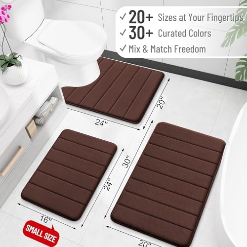 OLANLY Memory Foam Bath Mat 24x16, Super Soft and Absorbent Bathroom Rugs - Image 2