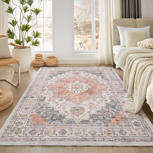 Temedara Washable Rug 4'x6', Non Slip Area Rugs - Image 4