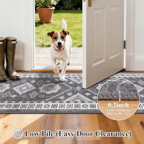 HEBE Boho Kitchen Mats for Floor 24''x60'', Non Slip Washable Runner Rug - Image 4