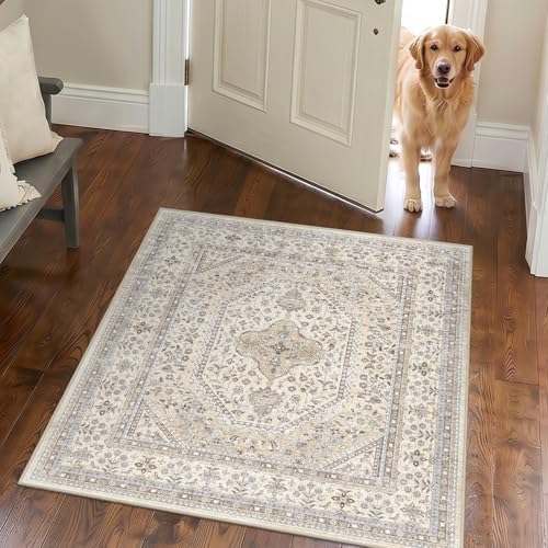 Puino 3x3 Square Washable Area Rug by Puino
