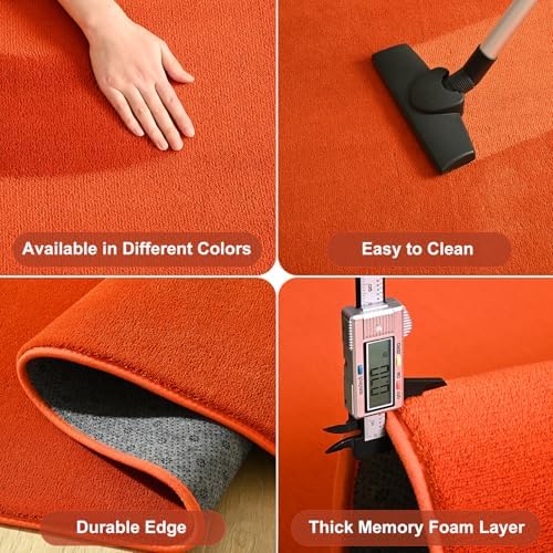 Amearea Modern Soft Hallway Runner Rug, 2x6 Feet Orange Washable Runner Rug - Image 5