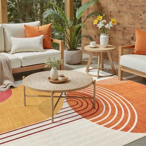 DCX Abstract Washable 3x5 Rug, Non Slip Low Pile Rug - Image 2
