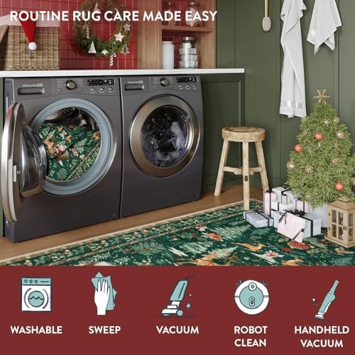 Lahome Indoor Christmas Rug 2x3 Small Kitchen Bathroom Rugs - Image 4