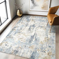 LOONGRUG 4x6 Area Rug Machine Washable Neutral Modern Abstract Rugs Blue by LOONGRUG