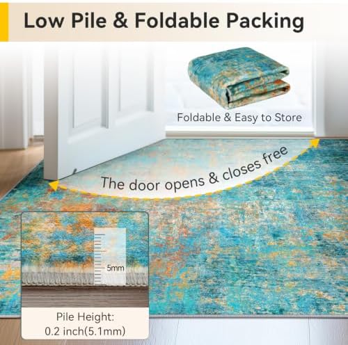 RELEANY Washable 3'x5' Abstract Area Rug - Image 4