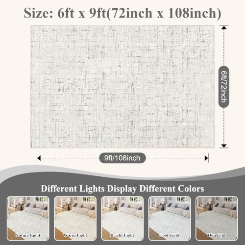 DUKINO 6x9 Area Rugs, Washable Modern Abstract Rug - Image 2