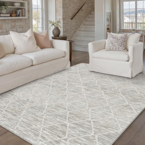 HUGEAR 5x7 Area Rug Grey Washable Rugs - Image 2