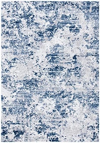 SAFAVIEH Amelia Area Rug 6'x9', Modern Navy & Grey ALA705N - Image 3