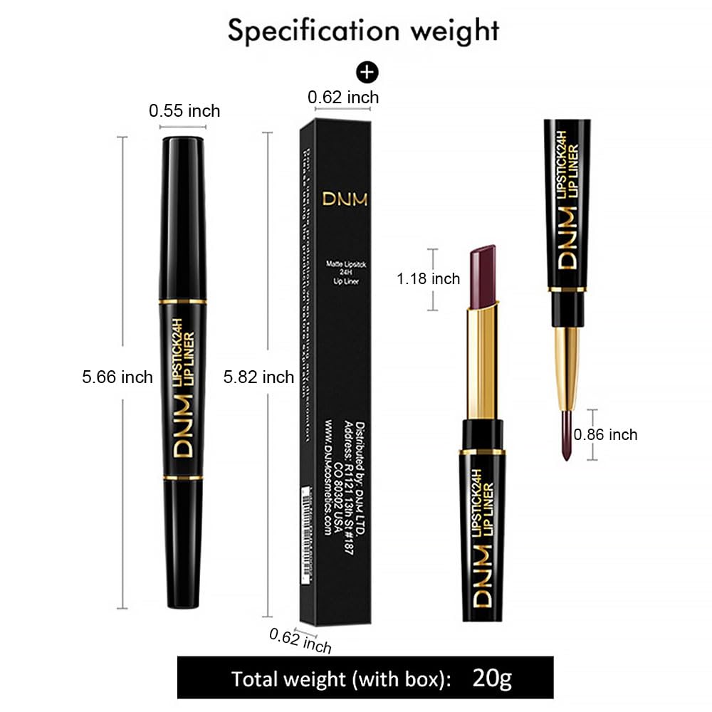 Kaely 2-in-1 Red Lip Liner & Lipstick Set Kit for Women, Matte Lips Kit with Lip Liner Lip Stains Long Lasting Waterproof 24 Hour Lipstick and Lip Liners Combo Lipliners Pencil Set 01