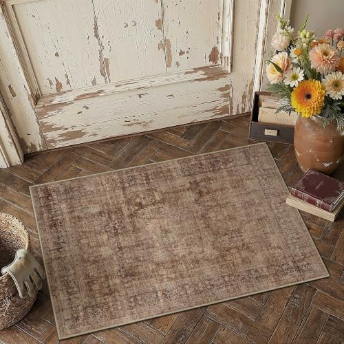 HUGEAR Brick Red 2x3 Neutral Area Rugs - Image 2