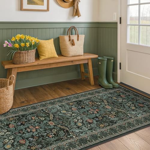 Dark Green 2'6"x10' Hallway Runner Rug - Image 3