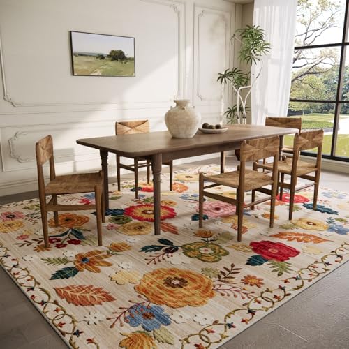 10x12 Area Rugs for Living Room: Large Washable Rug Non Slip Low Pile Soft Faux - Image 2