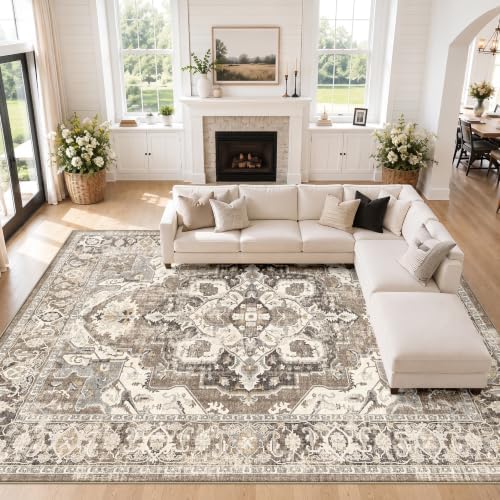 12x15 Area Rug for Living Room: Large Washable Boho Area Rugs for Bedroom by YOUFORTONG