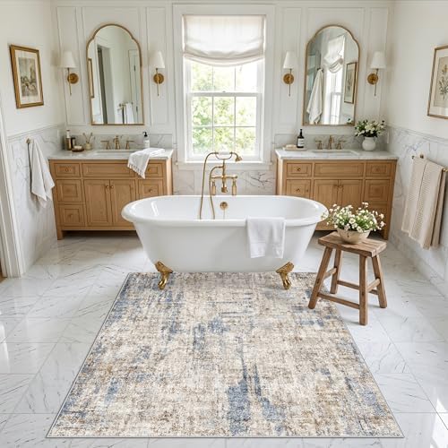 5x5 Square Entryway Rug Washable – Non-Slip Small Area Rug - Image 4