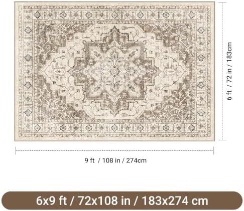 befbee 6x9 Washable Area Rug, Non Slip Rug - Image 2