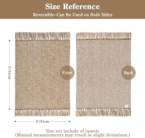 Collive Boho Small Bathroom Rug 2' x 3', Modern Farmhouse Rugs - Image 2