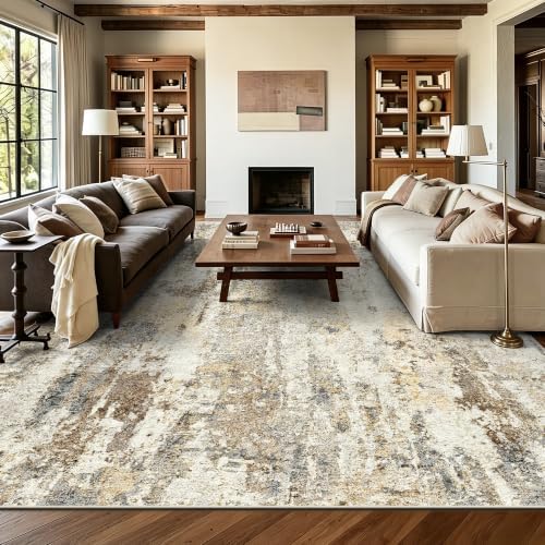8x10 Area Rugs, Abstract Morden Soft Washable Rug, Non-Slip Low Pile Rugs by Yarooge