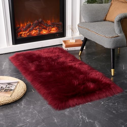 EasyJoy Ultra Soft Fluffy Shaggy Area Rug Faux Fur Rug Chair Cover Seat Pad - Image 2