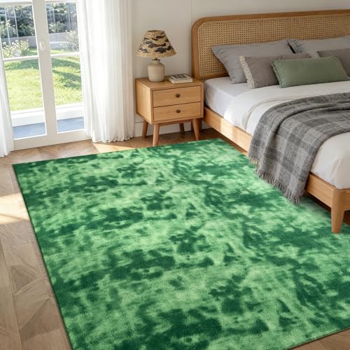 4x6 Tie-dye Green Area Rug Non-Slip Washable Soft - Image 2