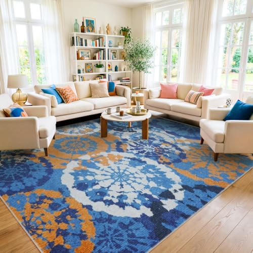 Large Boho Washable 9x12 Area Rug - Image 2