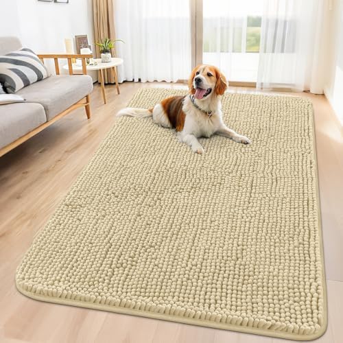 Smiry Dog Door Mat for Muddy Paws 59x32, Absorbs Moisture and Dirt Doormat by Smiry