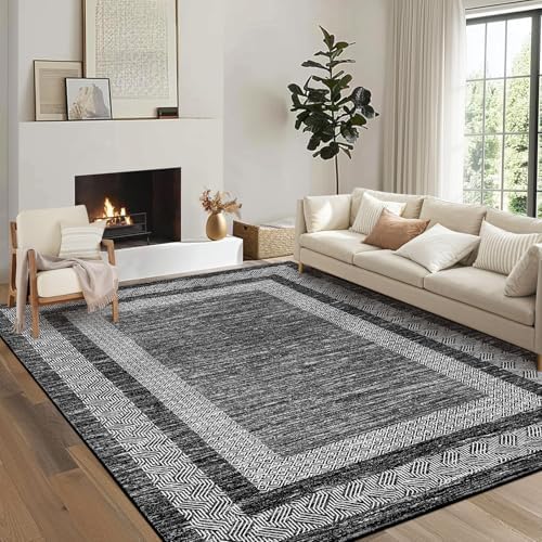 GarveeHome 9x12 Large Modern Area Rug Bordered Non Shedding Floor Carpet - Image 2