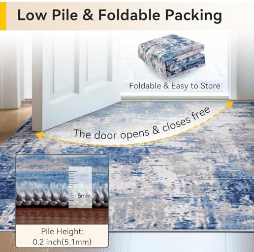 RELEANY Washable Runner 2'6"x14' Abstract Area Rug - Image 4