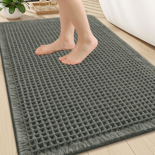 Smiry Waffle Bath Mat 30X20, Extra Soft Absorbent Bathroom Rugs by Smiry