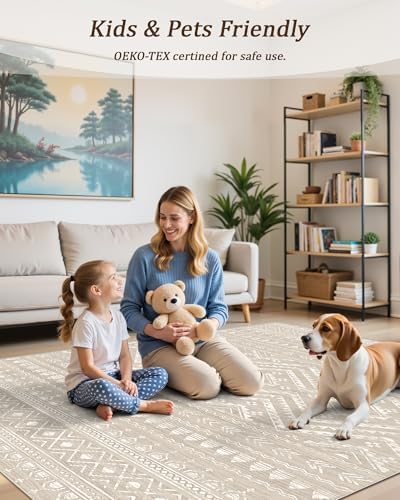 Miukiki 3x5 Washable Area Rug Moroccan Soft Non Slip Entryway Rug Brown - Image 6