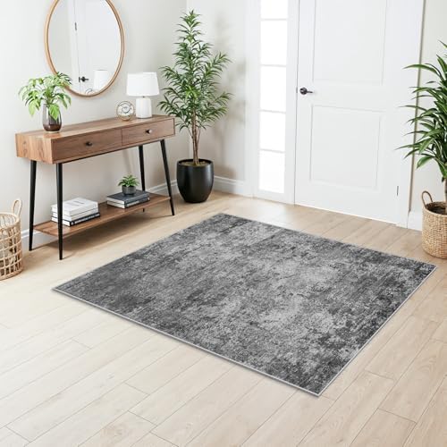 Washable Abstract Entryway Rug 3x4: Indoor Modern Non-Slip Kitchen Rugs Low - Image 4