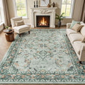8x10 Area Rugs for Living Room, Washable Non-Slip Large Rug, Sage Green by Lofus