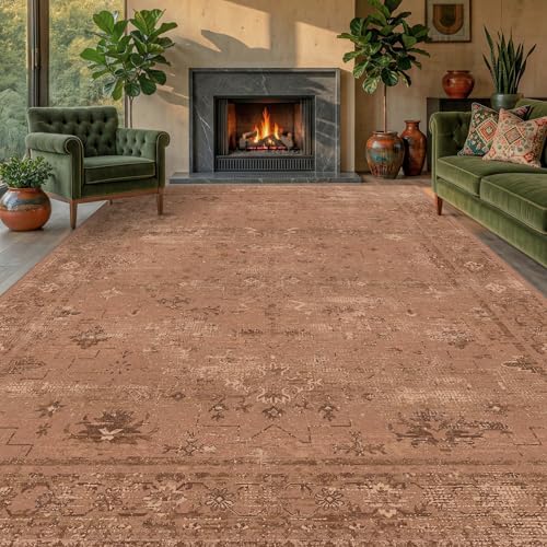 Terracotta 6x8 Washable Area Rug - Image 3