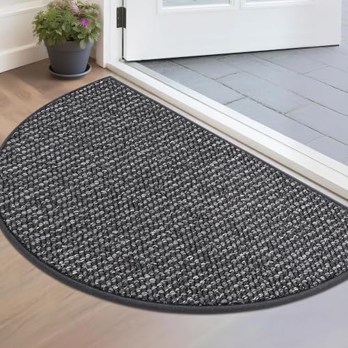 BEQHAUSE Dirt Trapper Door Mat 17" x 30" Half Circle Non Slip by BEQHAUSE