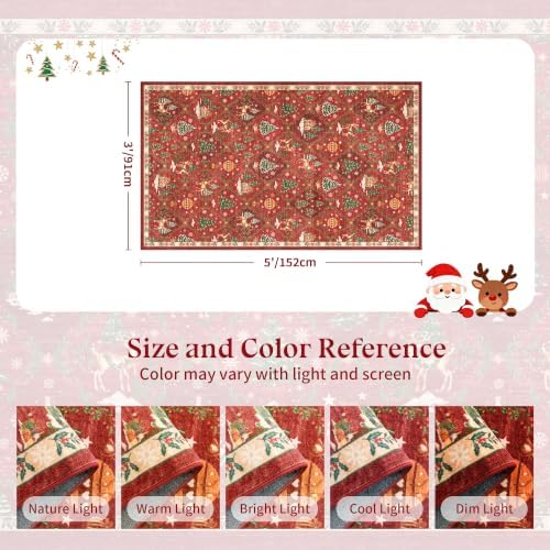3x5 Christmas Non-Slip Area Rug - Image 2