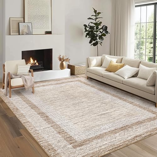 GarveeHome 8x10 Large Washable Area Rug Solid Distressed Floor Carpet by GarveeHome