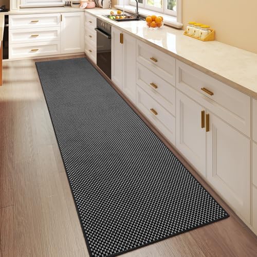 YDKGL Hallway Runner Rug Extra Long Kitchen Runner Washable Black 2x8 ft - Image 3