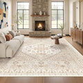 Washable Rugs 8x10 Area Rugs for Living Room, Cream/Beige by Restydon