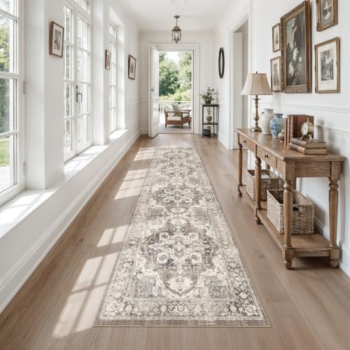 YOUFORTONG Hallway 2'6x10 Runner Rug: Non-Slip Washable Boho Runners - Image 2