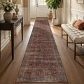 Brick Red 2x10 Rug Runners for Hallways Non Slip, Long Kitchen Runner Rugs Non by Jainmy