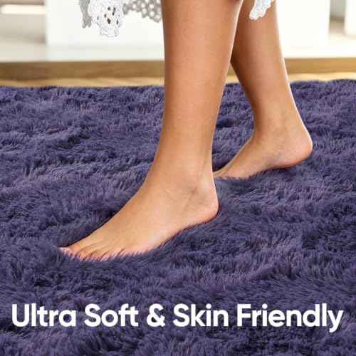6x9 Large Taro Purple Fluffy Soft Area Rug Non-Slip - Image 5