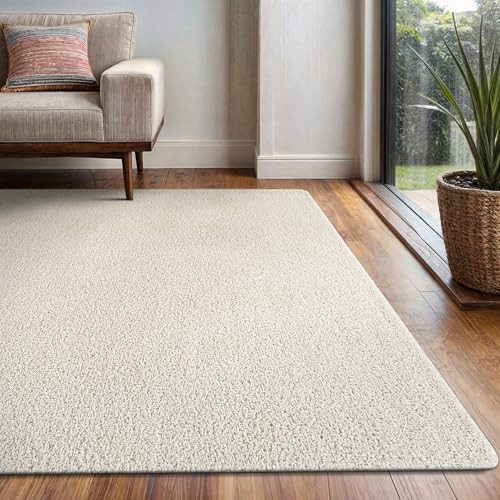 Area Rug 8x10 Bone Washable Indoor Rug Solid Non Slip Easy to Clean Non - Image 5