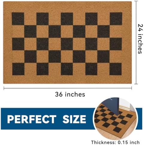 EARTHALL Door Mat Outdoor Indoor Doormat, Durable Floor Mat Non Slip Rug Ultra - Image 2