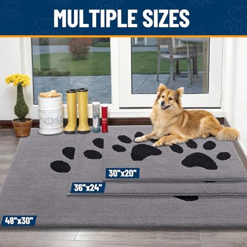 Smiry Dog Door Mat for Muddy Paws, Absorbs Moisture and Dirt, 30x20 Inches - Image 3