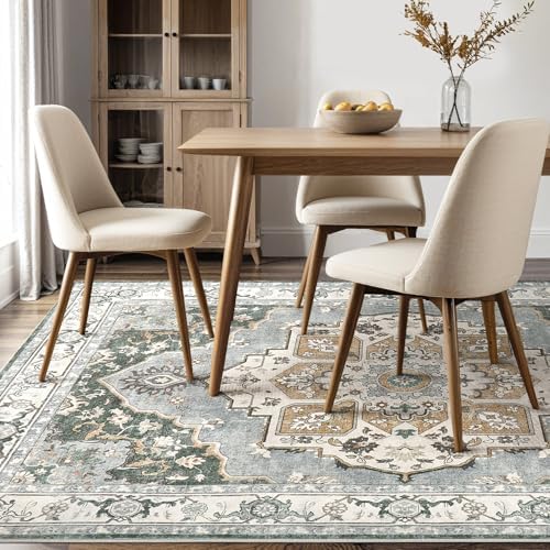 Washable Area Rug-12X15 Vintage Neutral Soft Vintage Green - Image 6
