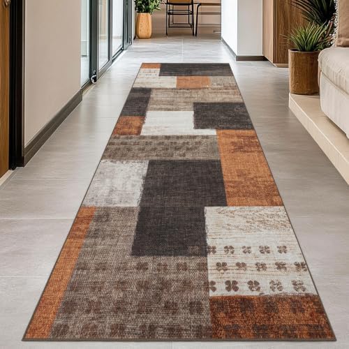 Modern Geometric Patchwork Indoor Runner Rug - Image 7
