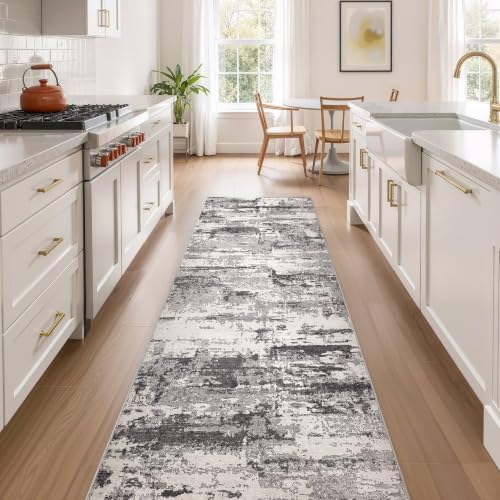 3x10 Runner Rug, Abstract Washable Hallway Rugs by JessibouAreaRug