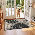 HEBE 2x3 Floral Area Rug, Non Slip Washable Small Entryway Rug by HEBE