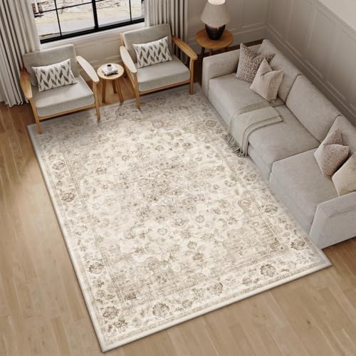 5x8 Beige Neutral Area Rug - Image 3